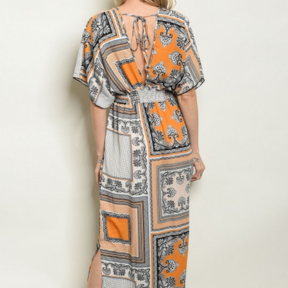 Mustard print dress - Picture 3 of 4